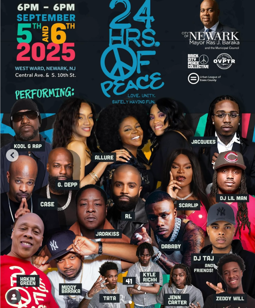 Newark’s 24 Hours of Peace 2025 to Feature DaBaby, Jadakiss, Jacquees & More